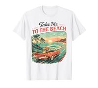 Take Me To The Beach Retro Tramonto Drive Maglietta
