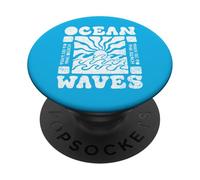 Take Me To The Beach Waves Ocean Sun - Vacanze estive retrò PopSockets PopGrip Adesivo