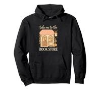 Take Me to The Book Store Cozy Bookshop Cat Aesthetic Felpa con Cappuccio