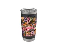 Take Me To The Pumpkin Patch Halloween Duck Pink Fall Truck Bicchiere termico in acciaio inox doppia parete
