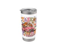 Take Me To The Pumpkin Patch Halloween Duck Pink Fall Truck Bicchiere termico in acciaio inox doppia parete