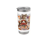 Take Me To The Pumpkin Patch Halloween Ghost Red Truck Fall Bicchiere termico in acciaio inox doppia parete