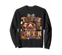 Take Me To The Pumpkin Patch Halloween Ghost Red Truck Fall Felpa