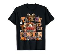 Take Me To The Pumpkin Patch Halloween Ghost Red Truck Fall Maglietta