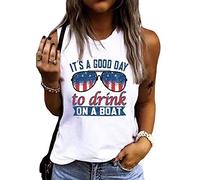 Take Me to The River Anchor Camicie Canotte da donna senza maniche Summer River Camping Lettera stampata Canotta, Bianco 1, M