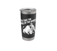 Take The Bull By The Horns Divertimento per bambini e insegnanti Idiomi Bicchiere termico in acciaio inox doppia parete