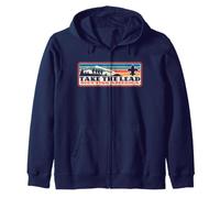 Take The Lead! Vintage Scouting Hiking 90s Vibe Logo Felpa con Cappuccio