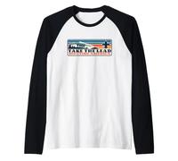 Take The Lead! Vintage Scouting Hiking 90s Vibe Logo Maglia con Maniche Raglan