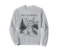 Take The Narrow Trail - Matthew 7:14 Christian Faith Camping Felpa