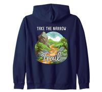 Take The Narrow Trail - Matthew 7:14 Christian Faith Camping Felpa con Cappuccio