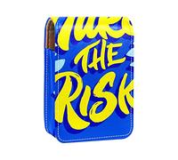 Take The Risk - Custodia per rossetto, portatile, da viaggio, con specchio, mini rossetto, da donna, colore: blu, Multicolore, 9.5x2x7 cm/3.7x0.8x2.7 in