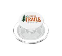 Take The Trails Vintage Trekking Mountain Adventure Design PopSockets PopGrip per MagSafe