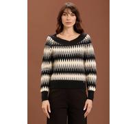 Take Two Scollo A V Con Lav. Zig Zag Nero - Taglia S Abbigliamento Donna