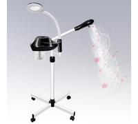 Takeashine Vaporizzatore facciale professionale 2 in 1 su ruote con lampada di ingrandimento 5X e vapore facciale all'ozono per una pulizia profonda, uso estetista in spa, salone e casa