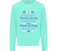 Taken By A Smart Infermiera Divertente Valentines Giorno Bambini Felpa Maglione