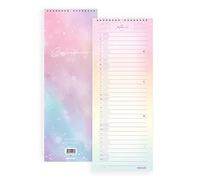 Takenote - Calendario da parete Gennaio 2023 Dicembre 2023-28 pagine - Misure 15,5 x 43 cm - Bilingue: Spagnolo - Inglese - Galaxy Verticale