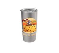 Takin' it Cheesy Mouse con formaggio su una spiaggia divertente surf gioco di parole Bicchiere termico in acciaio inox doppia parete