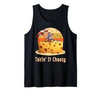 Takin' it Cheesy Mouse con Formaggio su Una Spiaggia Divertente Surf Gioco di Parole Canotta