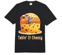 Takin' it Cheesy Mouse con Formaggio su Una Spiaggia Divertente Surf Gioco di Parole Comfort Colors Adult Heavyweight T-Shirt