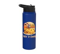 Takin' it Cheesy Mouse con formaggio su una spiaggia divertente surf gioco di parole Stainless Steel Insulated Water Bottle