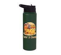 Takin' it Cheesy Mouse con formaggio su una spiaggia divertente surf gioco di parole Stainless Steel Insulated Water Bottle