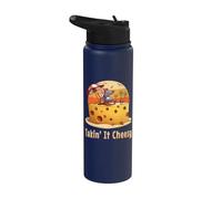 Takin' it Cheesy Mouse con formaggio su una spiaggia divertente surf gioco di parole Stainless Steel Insulated Water Bottle