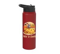 Takin' it Cheesy Mouse con formaggio su una spiaggia divertente surf gioco di parole Stainless Steel Insulated Water Bottle