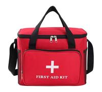 Takingup Borsa di Pronto Soccorso, Borsa per Kit di Pronto Soccorso in Tessuto Rosso con Scomparti Multipli per riporre Oggetti organizzati, Custodia di Emergenza Portatile per da Viaggio per a
