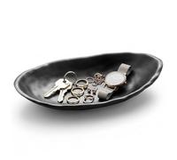 Takingup Ciotola Decorativa Moderna Nera per Chiavi Vassoio Organizer Ovale con Raccoglitore per Tavolo da Ingresso, Gioielli, Monete, Essenziali, Nero, Ciotola da Ingresso