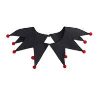 Takingup Collare da clown Collare da giullare per costume da elfo adulto - Accessorio da clown nero e rosso per l'aiutante di Babbo Natale e le feste di Natale