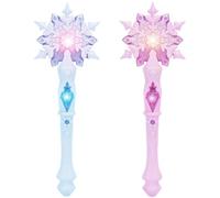 Takingup Confezione da 2 Bacchette magiche Illuminate da Principessa, Set di Bacchette magiche con Fiocco di Neve con LED Lampeggiante per Giochi di Ruolo per Bambini, bomboniere per Feste di comple