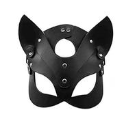 Takingup Copri-viso per gatto in pelle, copri-occhi sexy per metà viso per cosplay, travestimento, bondage di Halloween, gatto