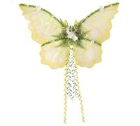 Takingup Costume da Fata con di Farfalla per Donna - Design Ispirato agli Elfi da Sogno con Accenti di Foglie di salice e Fiori, Giallo - Costume da Fata