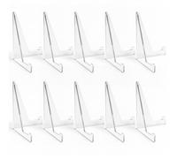 Takingup Espositore per Carte, Supporto per Carte collezionabili Triangolare Trasparente da 10 Pezzi per classificate, Monete e Foto, espositore da Baseball con Mini cavalletto Trasparente da 8, 5 cm