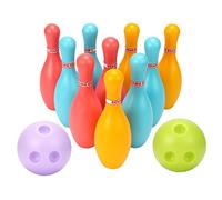 Takingup Giocattolo da Bowling, Set da Bowling per Bambini Giochi da Esterno per Interni per Bambini Giocattolo in plastica 10 Pin 2 Palline per l'educazione precoce L