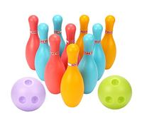 Takingup Giocattolo da Bowling, Set da Bowling per Bambini Giochi da Esterno per Interni per Bambini Giocattolo in plastica 10 Pin 2 Palline per l'educazione precoce S