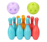 Takingup Giocattolo da Bowling, Set da Bowling per Bambini Giochi da Esterno per Interni per Bambini Giocattolo in plastica 10 Pin 2 Palline per l'educazione precoce M