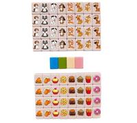 Takingup Mahjong, set di giochi Mahjong da 65 pezzi, piastrelle carine per cani e cibo, gioco puzzle portatile per famiglia e feste, 24 mm - Piastrelle
