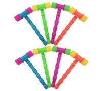 Takingup Martello stridulo da 8 Pezzi, martelli di plastica Colorati per Bambini con Manico a fischio, Giocattolo interattivo sensoriale e incoraggiante per i più Piccoli - Martelletto stridulo