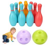 Takingup Set da Bowling per Bambini Gioco da Bowling in plastica Giocattoli con Palline da Festa con 10 Birilli 2 Palline