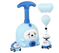 Takingup Set di Palloncini per Auto, Set di Giocattoli per Lanciatore di Auto Alimentato da Palloncini, Simpatico Design Leopardato Blu, Incluso 2 e 6, componente Volante, educativo per BAMB