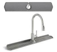 Takingup Tappetino per Rubinetto lavello, paraspruzzi per lavello in Silicone, Tappetino per Rubinetto Pieghevole Lungo 30 con Blocco Regolabile paraspruzzi per Cucina Dietro, Grigio