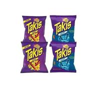 Takis - 2 volte FUEGO & 2 volte Blue Heat - 4 X 92,4 g - Hot Tortilla Chips Confezione da 4 pezzi