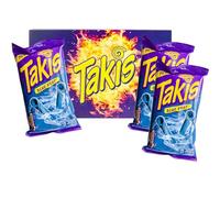 Takis Blue Heat - Confezione da 3 (3 × 100 g) - tortilla chips arrotolate extra croccanti al gusto intenso di peperoncino e lime - colore blu, sapore audace