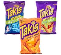 Takis Snack Mix Fiesta Pack - 3 Gusti Assortiti (Blue Heat, Fuego, Intense Nacho) | 3 x 200g | Chips Messicane Croccanti e Speziate
