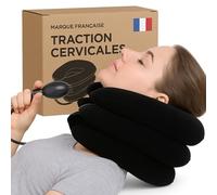 Takit NK3 - Dispositivo di trazione cervicale per dolori alla testa, collo e alle spalle - Cuscino per collo gonfiabile/cuscino di trazione cervicale - Taglia Regolabile - Colore: Marrone, colore nero