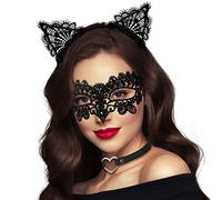 Takmor Maschera Veneziana Donna, Maschere Carnevale Pizzo Catwoman Maschera Maschera Palla Maschera Occhi Donna Halloween per Halloween Costume Party Nightclub Maschera Viso