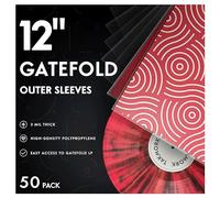 TAKMORK Custodie esterne per dischi in vinile: custodie protettive per album LP in plastica trasparente da 30,5 cm, 50 pezzi, Trasparente