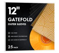 TAKMORK Gatefold Record Sleeves for 12-inch Vinyl Albums: Clear Plastic Outer Sleeves with 3 Mil Thickness for LPs Protection, 25pcs