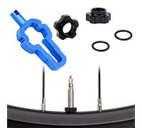 TAKONE - Chiave per valvola per bicicletta, estrattore valvola e dado per bicicletta, 4 in 1, per valvola Presta, inserto valvola Schrader, prolunga valvola e dado del cappello (nero)